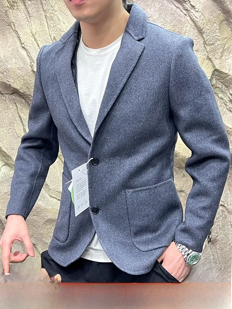 

Футболка в одном, шерстяной костюм с наполнителем гусиного пуха, джемпер, съемный, высокого класса, молодежный, деловой, повседневный, длинное пальто све