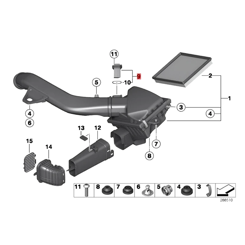 

0280218279 13627612746 MAF Mass Air Flow Sensor For BMW F20 F21 F30 F35 M2 35I 335I M2 435I 2012-2019 MA1264 MA458