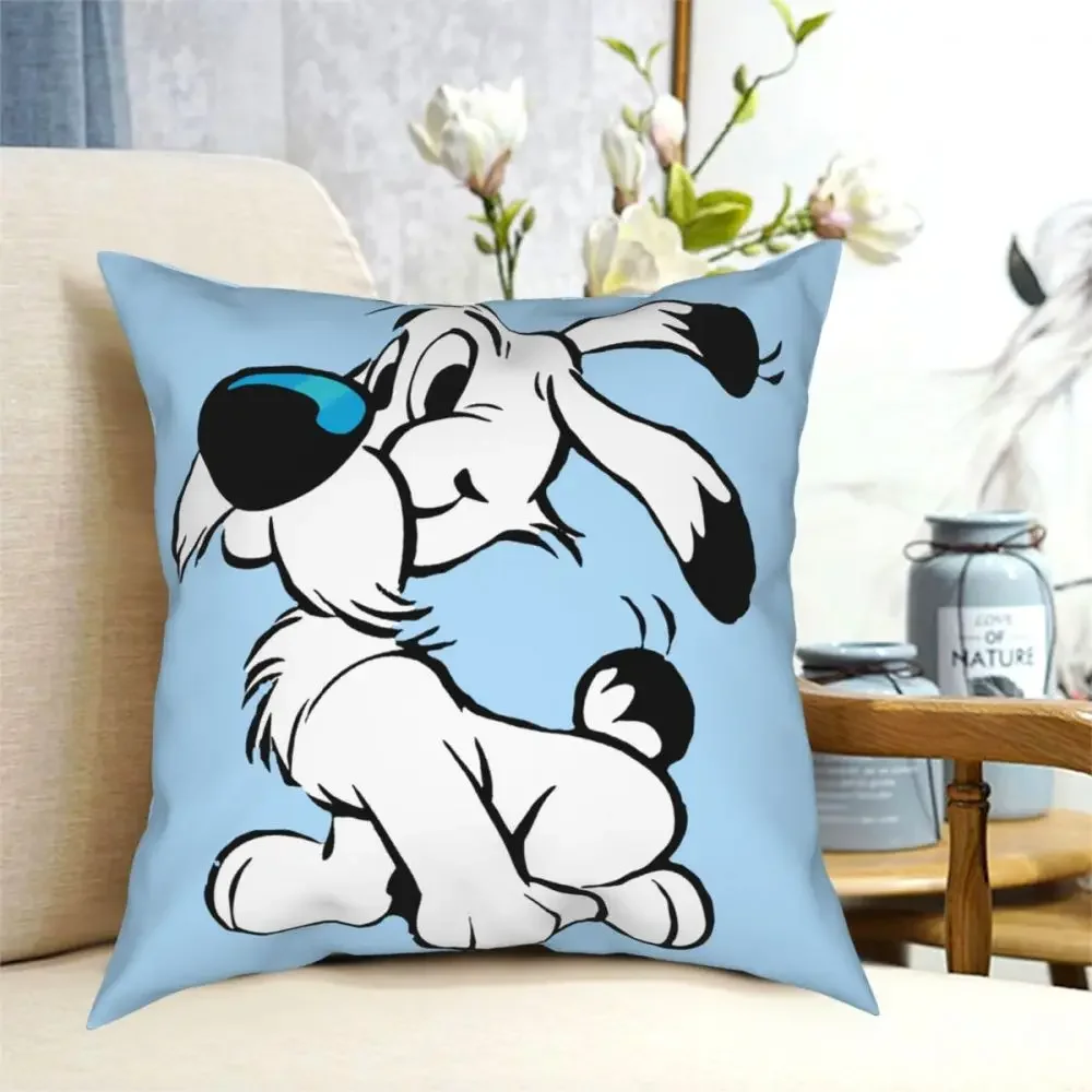 Asterix And Obelix Square Pillow Case Polyester Cushions for Sofa Dogmatix Idefix Ideafix Obelix Dog Fashion Pillowcase