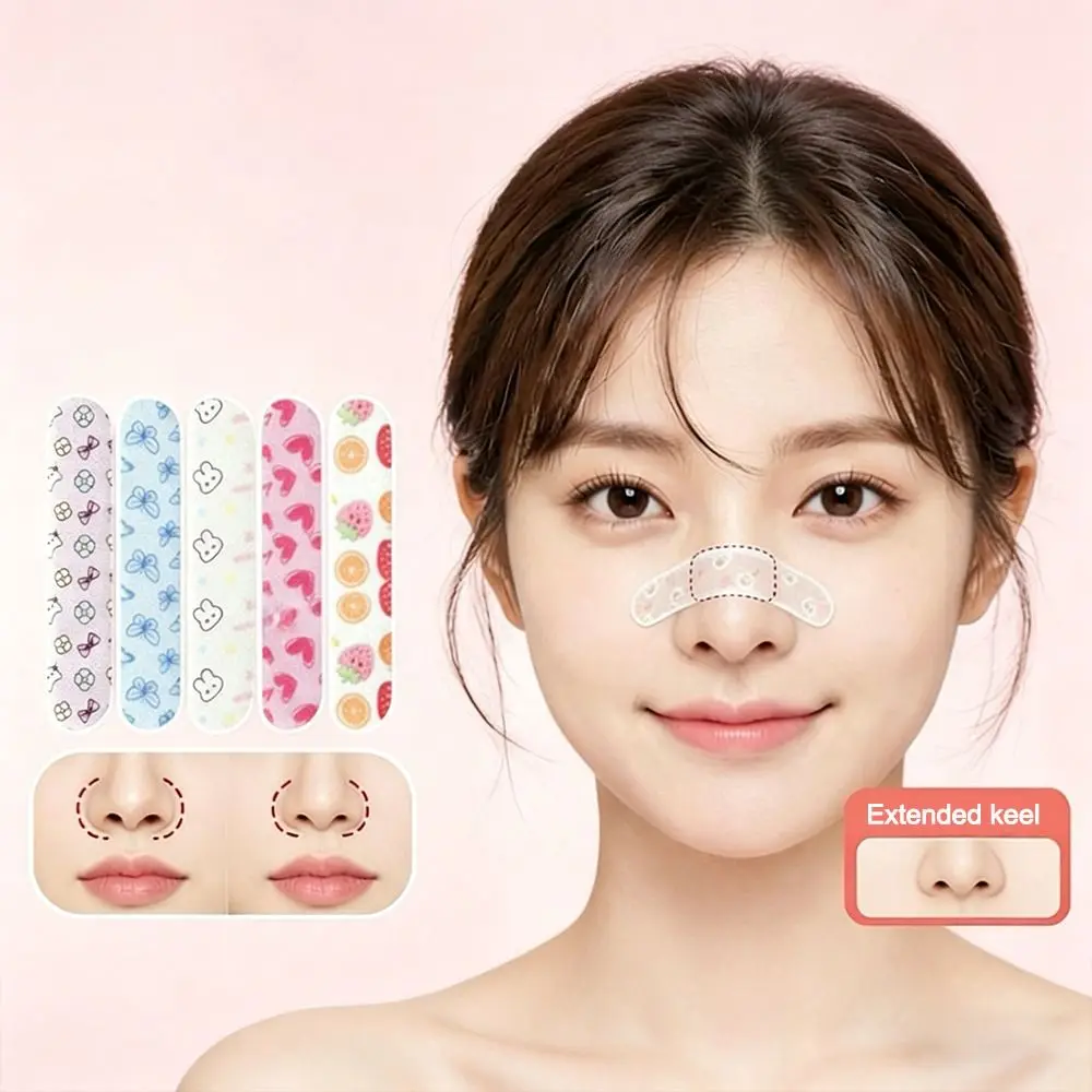 10 pièces/boîte – Autocollant réglable pour sculpter le nez, réutilisable, motif dessin animé, bande adhésive pour rehausser le nez