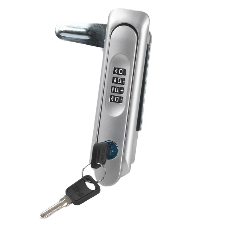 MS819 Cabinet Door Lock with Password Black Silver 2 Keys Electric Panel Lock Zinc Alloy for Distribution Box Charging Station