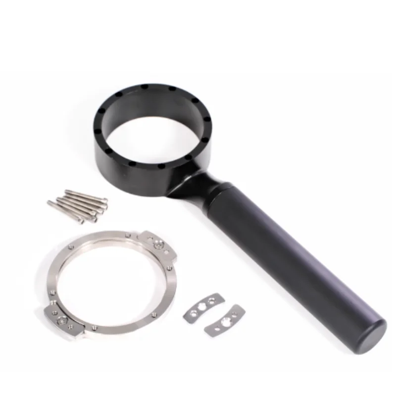 V2 Bottomless Flat Coffee Machine Handle Deformable Horn, Ingot Double Mouth