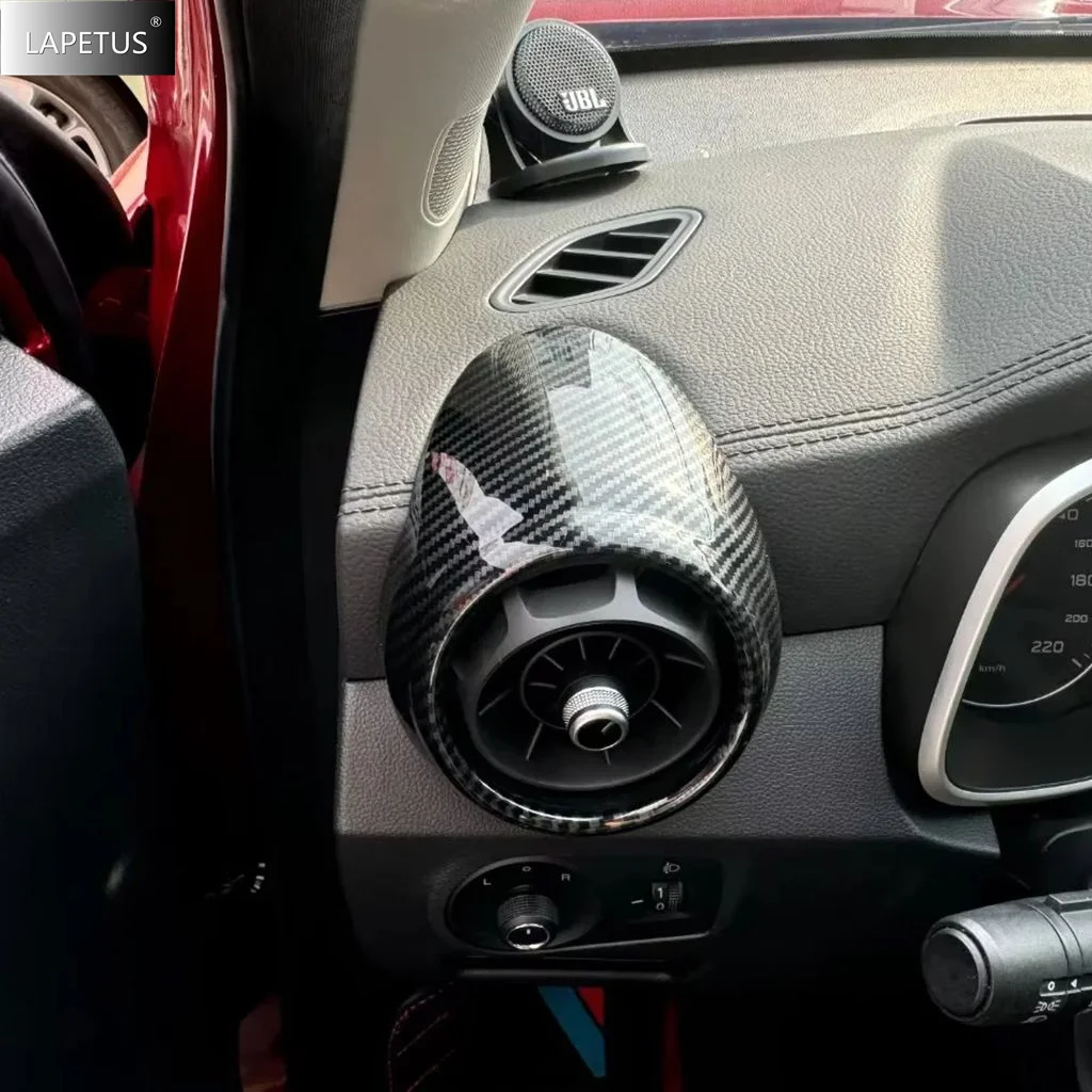 

For MG ZS EV 2018 - 2024 ABS Carbon Fiber Look Dashboard Front Air Conditioning AC Vent Outlet Sticker Accessories Cover Trim