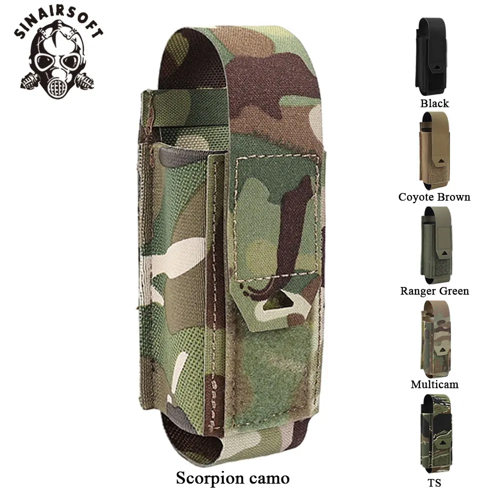 

Тактический подсумок SINAIRSOFT Molle для фонарика, одинарный подсумок для магазина, многофункциональный держатель для инструментов EDC для служебного ремня и рюкзака