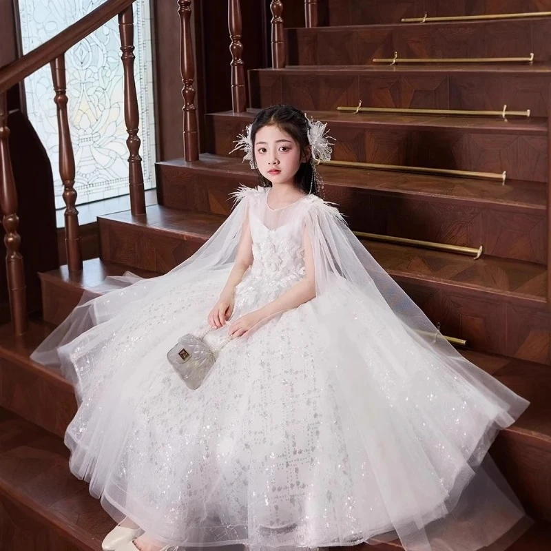 Fashion Show Performance Outfit Kids Clothes Piano Recital Children Girls Evening Princess Dress Birthday Party Pageant Gown