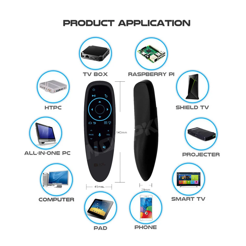 Woopker G10S PRO Bluetooth voice wireless remote control air mouse with RGB backlight spiral intelligent voice remote control