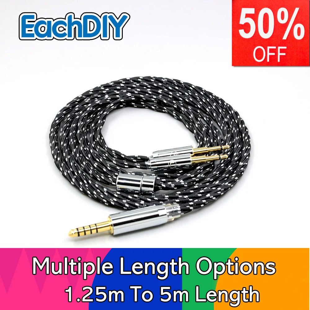 Cabo de fone de ouvido de nylon torcido OCC misto OFC para Oppo PM-1 PM-2 Planar magnético 1MORE H1707 Sonus Faber Pryma LN008702