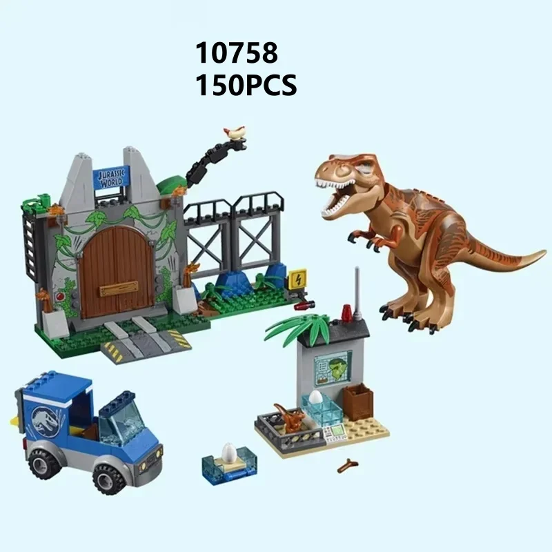 10758 Tiranossauro Grande Escape Dinossauro Montagem Modelo de Cena Tijolo Brinquedos Educativos para Crianças