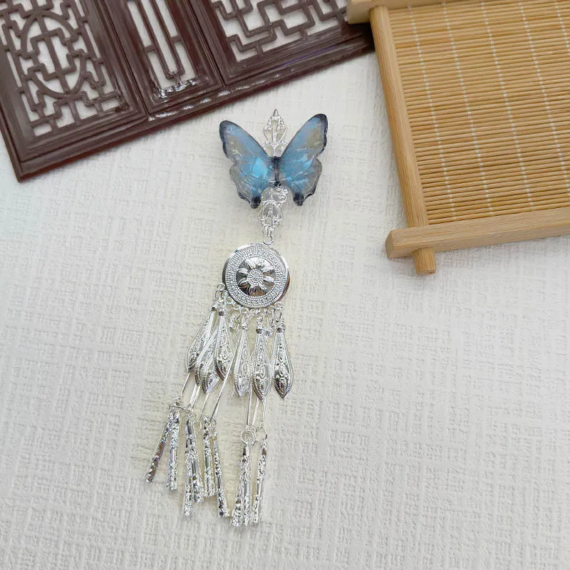 

Новые заколки для волос с радужной бабочкой в китайском стиле, заколки для волос с краями колокольчика, высококачественные аксессуары для волос