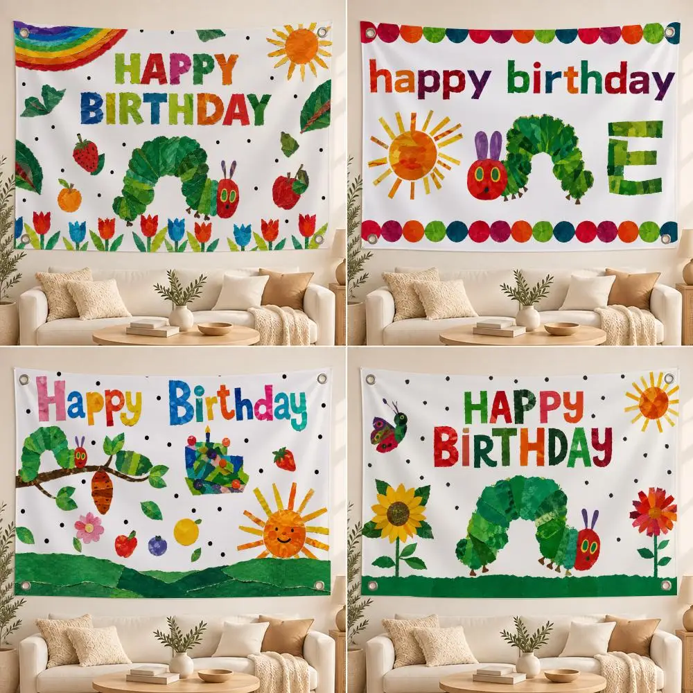 The Very Hungry Caterpillar Flags Suitable For Party Club Outdoor Interior Wall Art Decoration Banner Fans Gift