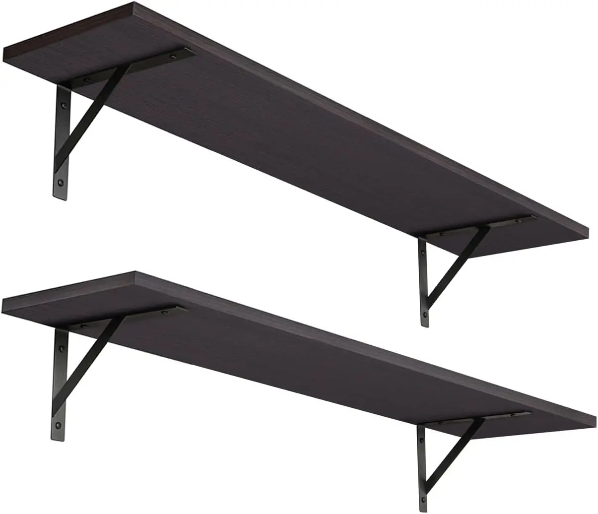 

Long Wall Shelves, 31.5 Inch Wall Mounted Shelves Set of 2, Easy-to-Install, Wall Storage Ledges with Sturdy Metal Brac