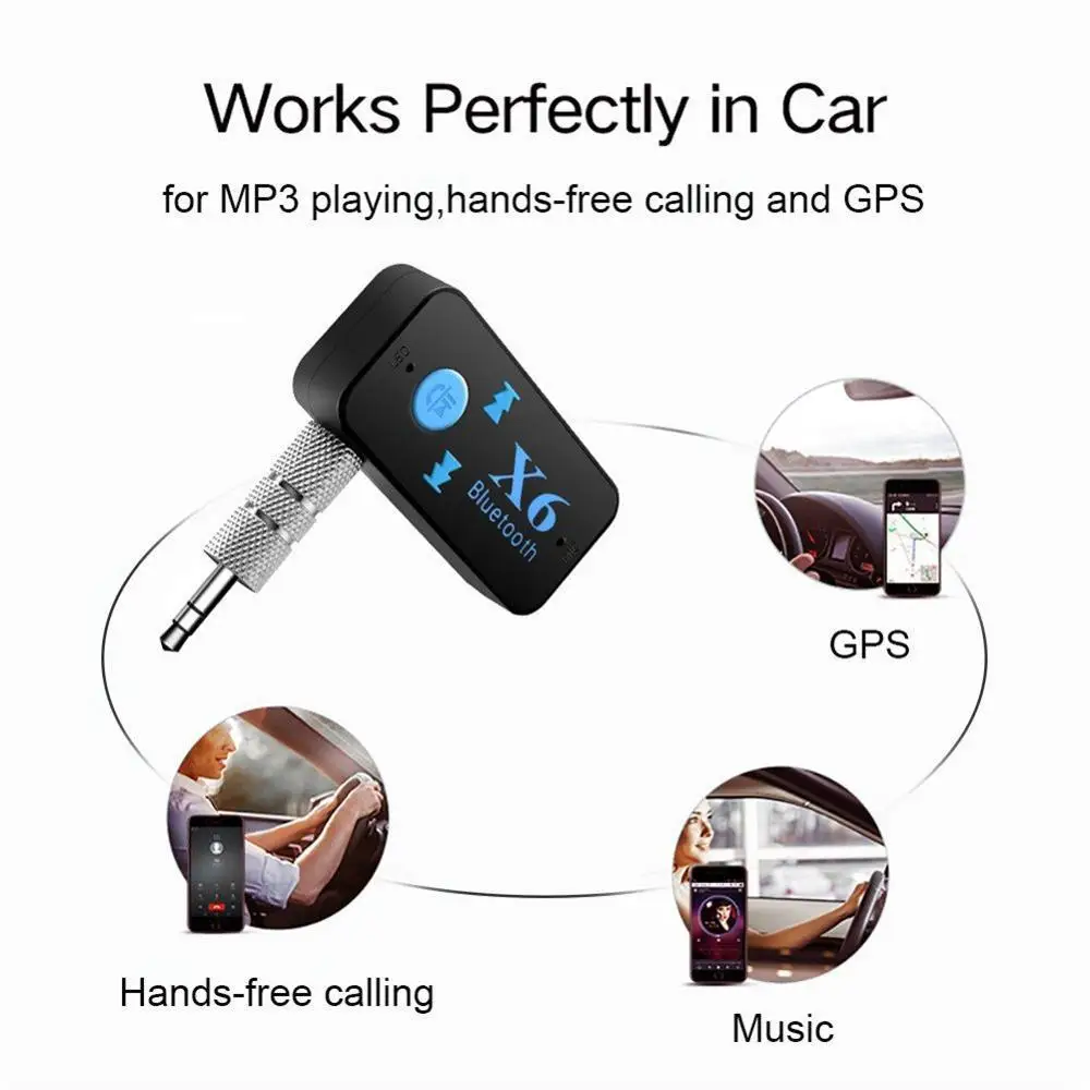 Car Kit Bluetooth X6 Universal Receiver Support Call Music Phone AUX In/Output MP3 Music Player For BMW Audi Phone Table Music