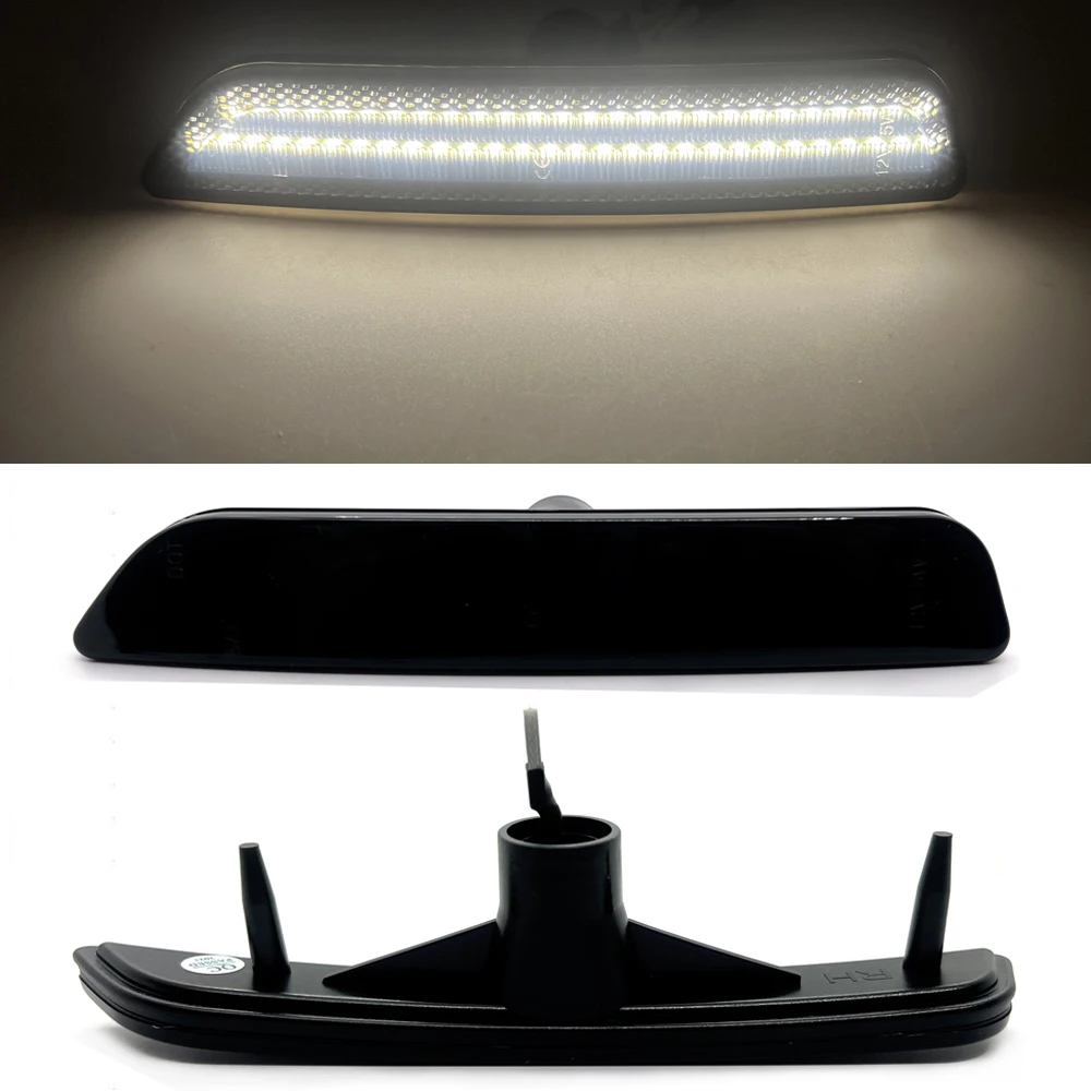 2010 2011 2012 2013-2014 For Ford Mustang Front Bumper Smoke Led Front Side Marker Lamps with 27-SMD White LED Lights