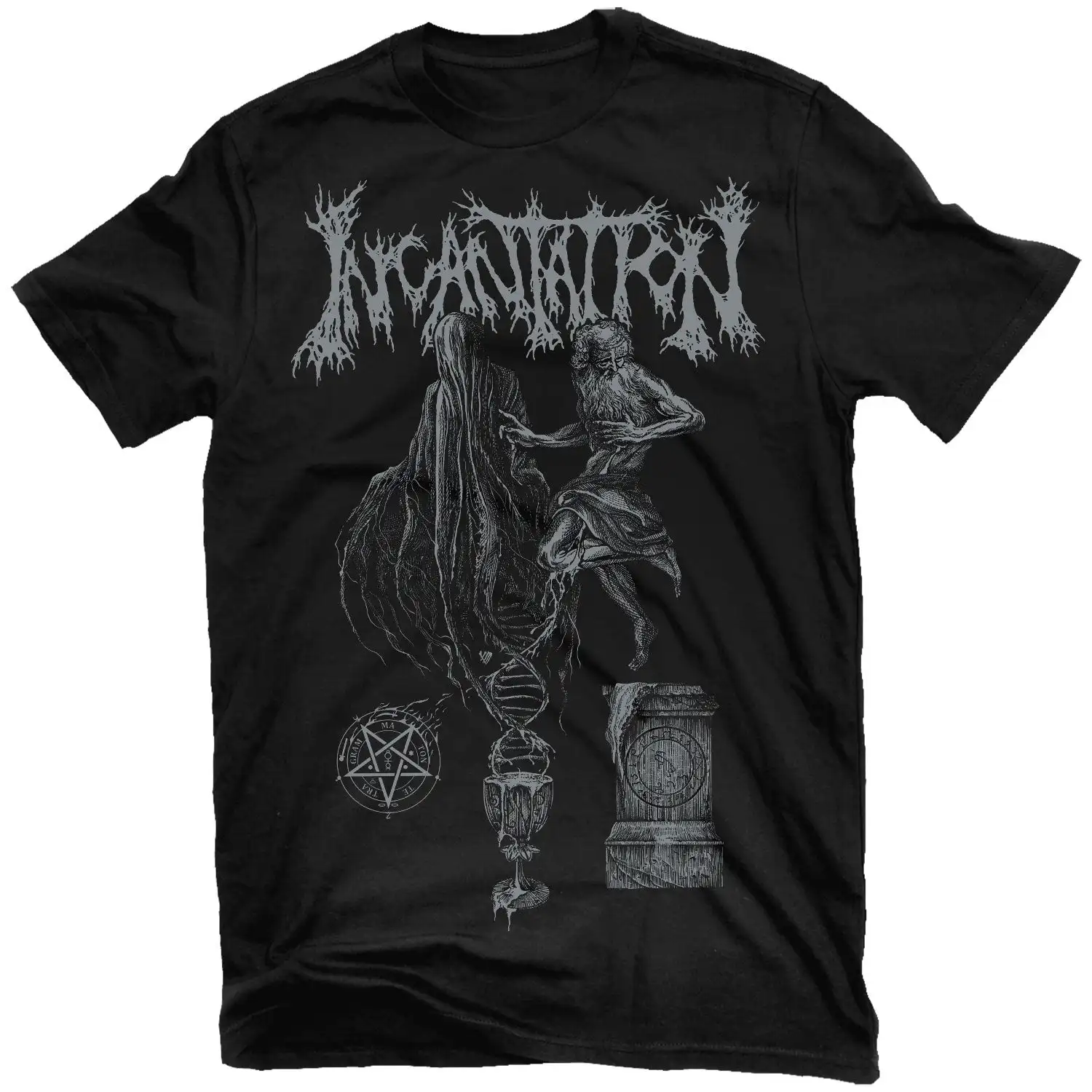 Incantation Onward To Golgotha Rock Band Graphic Tee 100% Cotton Round Neck Casual Unisex T-shirt Summer Top view 6