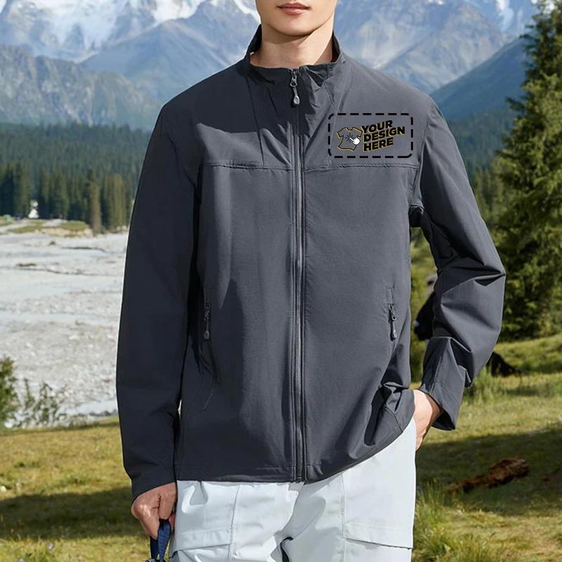 Graphene Heating Jacket with Detachable Hood, Thermal Fleece Lined Windproof Raincoat for Hiking Skiing, Free Logo Printing