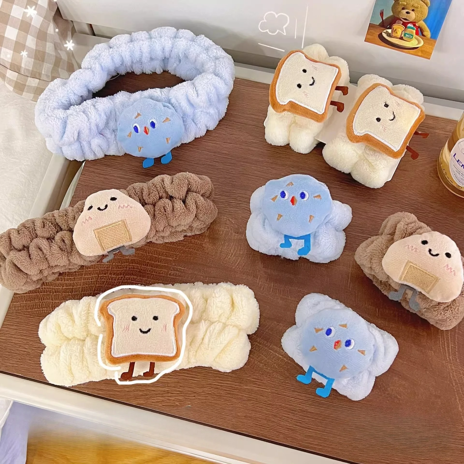 

Cartoon plush jade cinnamon dog hair band with headgear makeup headband wash face scarf female headband