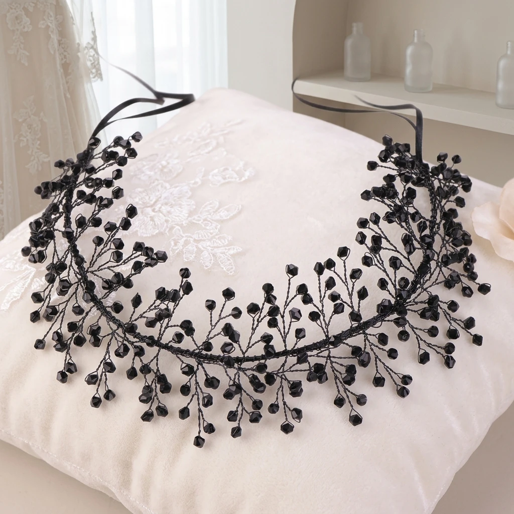 1 pièce Serre-tête en forme de feuille élégant orné de perles, accessoire de cheveux pour mariée, demoiselle d'honneur, fête de mariage, bijou de cheveux festif, cadeau