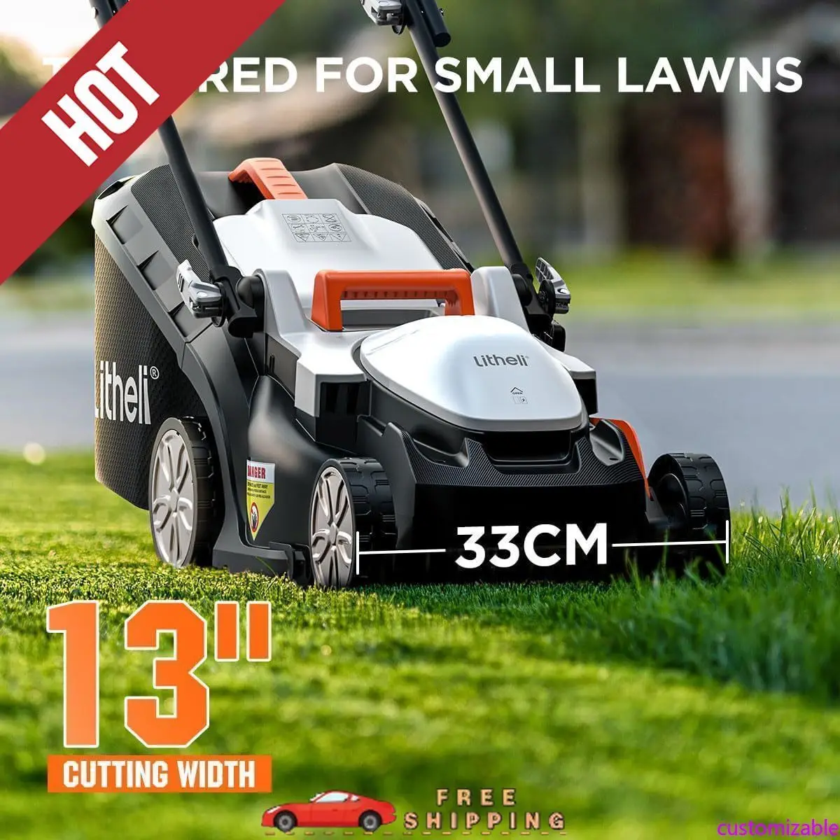 

Customizable Cordless Lawn Mower 13 Inch, U20 Handy+ 20V Electric Lawn Mowers for Garden, Yard and Farm, 5 Heights Adjus