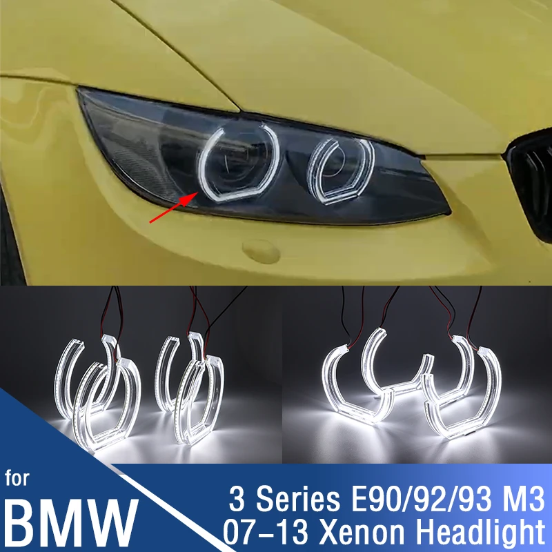 

for BMW 3 Series E90 E92 E93 M3 316i 318i 320i 320si 323i 325i 328i 330i LED Crystal Angel Eyes Halo rings Kit