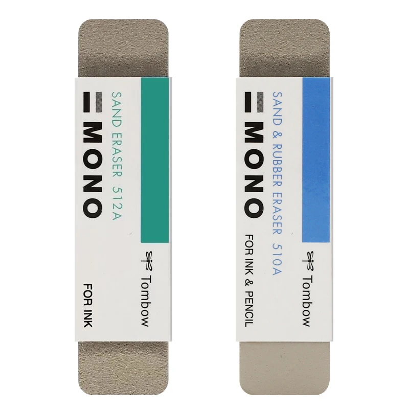 TOMBOW MONO Eraser  ES-510A/512A Sand and Rubber Eraser for Ink and Pencil  School Stationery Office Art Supplies Ink Remover