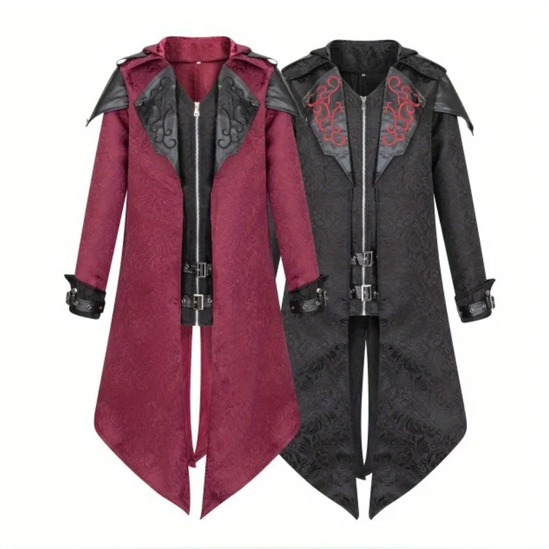 

2025 New Vintage Dress Medieval Halloween Vintage Coat Gothic Performance Costume Men's Stage Cosplay Costume