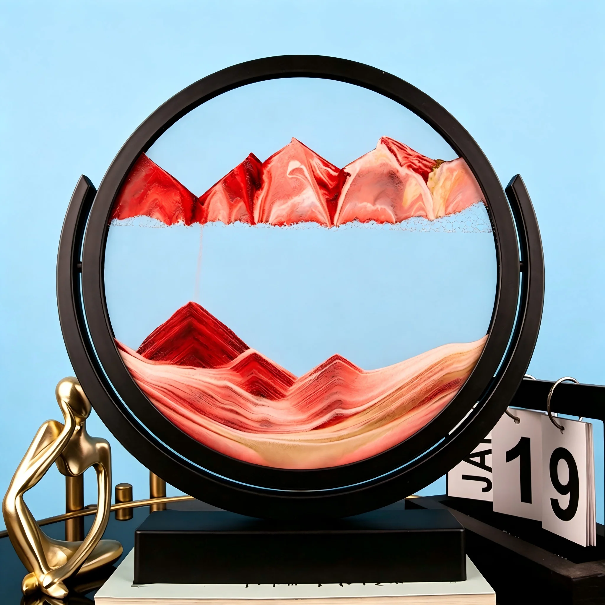 Bunte, fließende Sandkunst, Sandkunst aus Glas – unabhängige, dynamische 3D-Sandkunst, dekoratives Schmuckstück für den Schreibtisch, rotierende Sandkunst für das Zuhause, Sanduhr-Glasornament für das Wohnzimmer, Geschenk zum Schulabschluss, beliebte Landschaftskunst, Dekoration für Büroschränke, Sandkunst mit Motiven aus dem Tiefseeboden, dynamisches Sandbild, 3D-Dekoration mit fließendem Sand in verschiedenen Farben, Sandkunst-Disc, in verschiedenen Farben erhältlich. – Detail 6