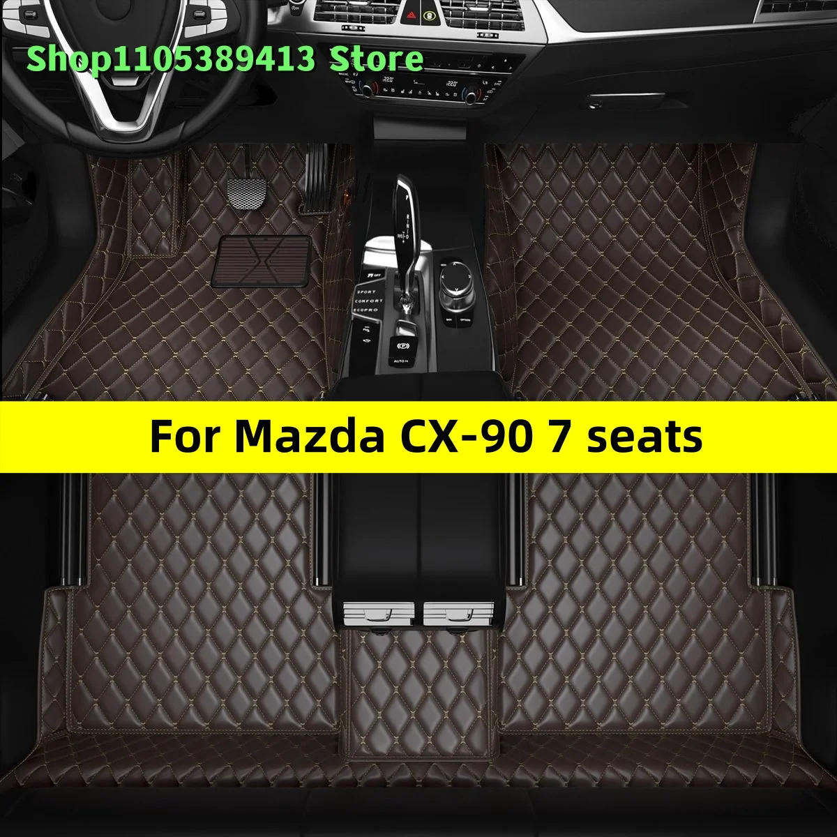 

Коврики для автомобиля из кожи на заказ для Mazda CX-90 (7 мест) 2023-2028 гг. Аксессуары для авто.