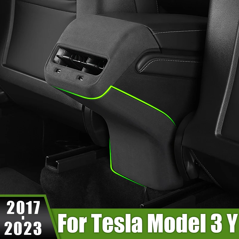 For Tesla Model 3 Y 2017 2018 2019 2020 2021 2022 2023 ABS Car Anti Kick Trim Rear Console Center Conditioner Vent Outlet Frame