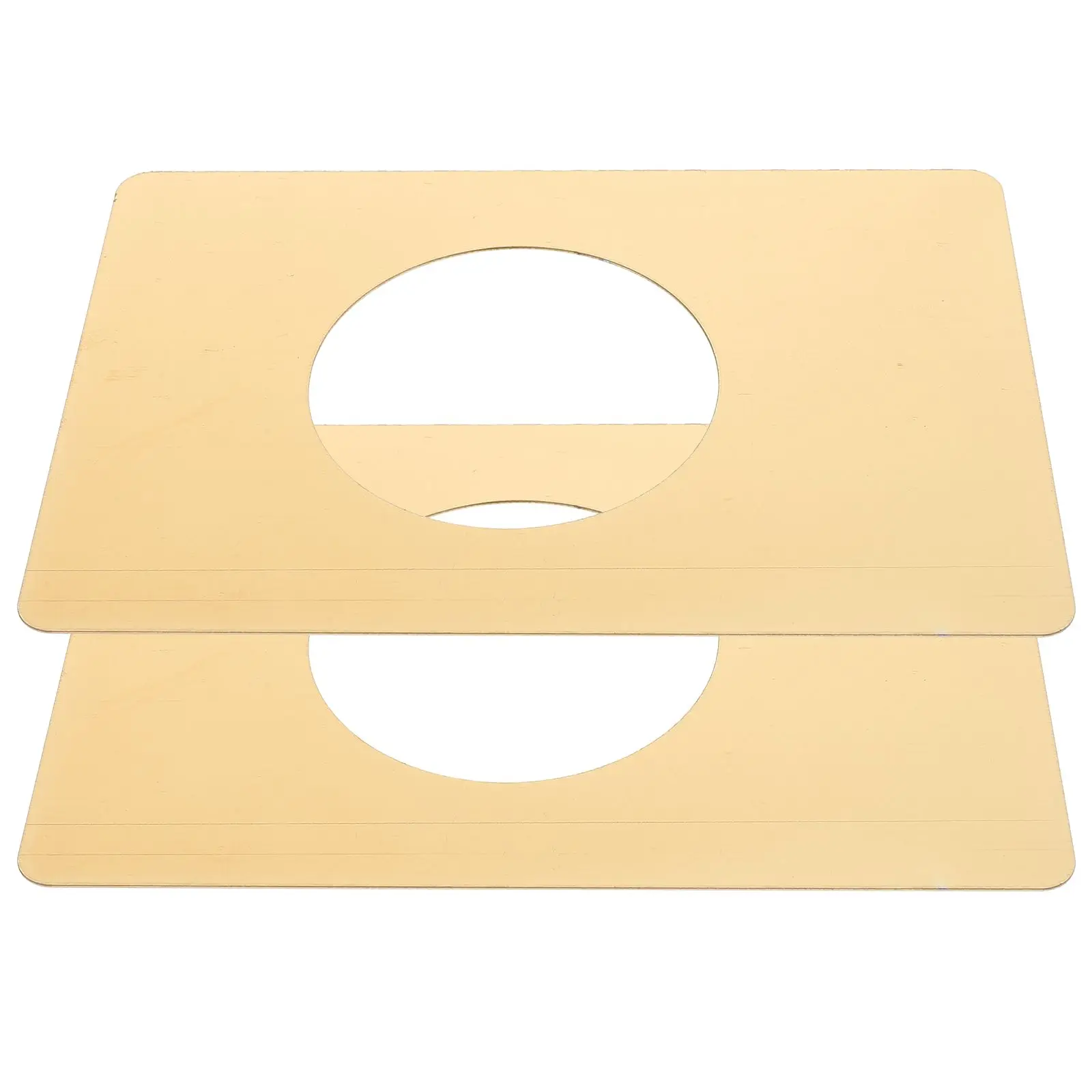 

2 pcs Repair Plates Golden Round Door Knob Covers Reinforcement Standard Doors Easy Installation Stainless Steel Long