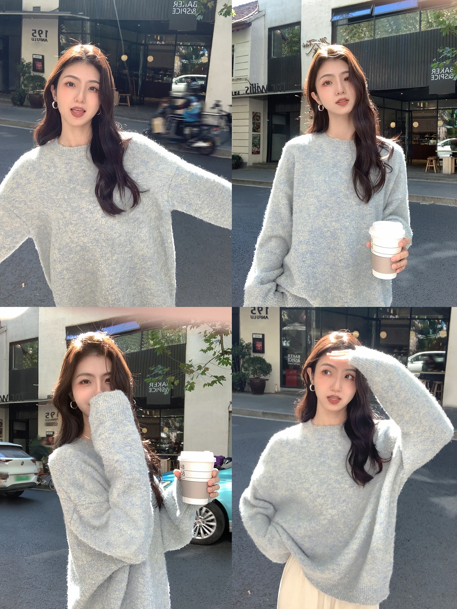 

Mulvan Women's Lazy Sle Knitted Sweater round Ne Pullover Thiened Long Sve Mid-Length Casual Faion Polyester Blend