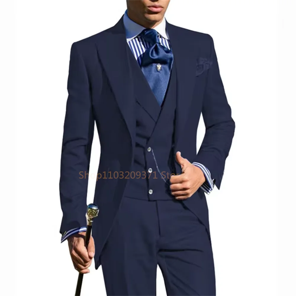 Purple Men Suits 2024 Terno Slim fit 3 Piece Jacket Pant With Vest Groom Wedding Tuxedo Costume Homme Formal Occasion Terno