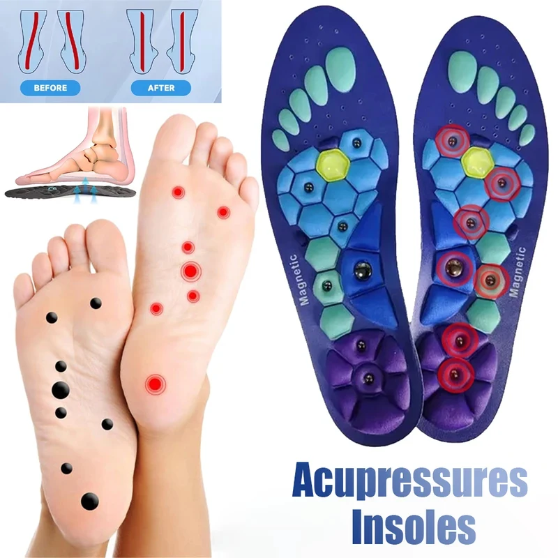 

Magnetic Therapy Sports Insoles Acupressure Massage Insoles Foot Arch Support Insole Anti-fatigue Shoe Pads Weight Loss Slimming