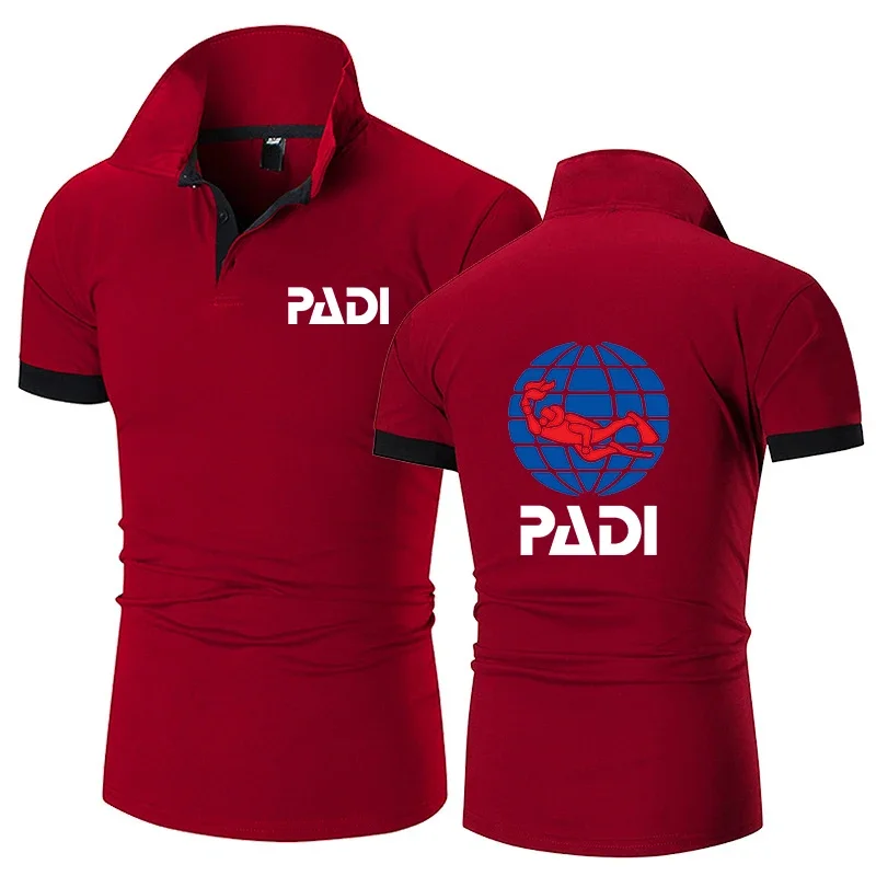 Polo de Scuba Driver Padi para hombre, Camiseta deportiva informal de verano, de secado rápido Sudadera con capucha, Top de manga corta, cuello redondo, ropa de talla grande