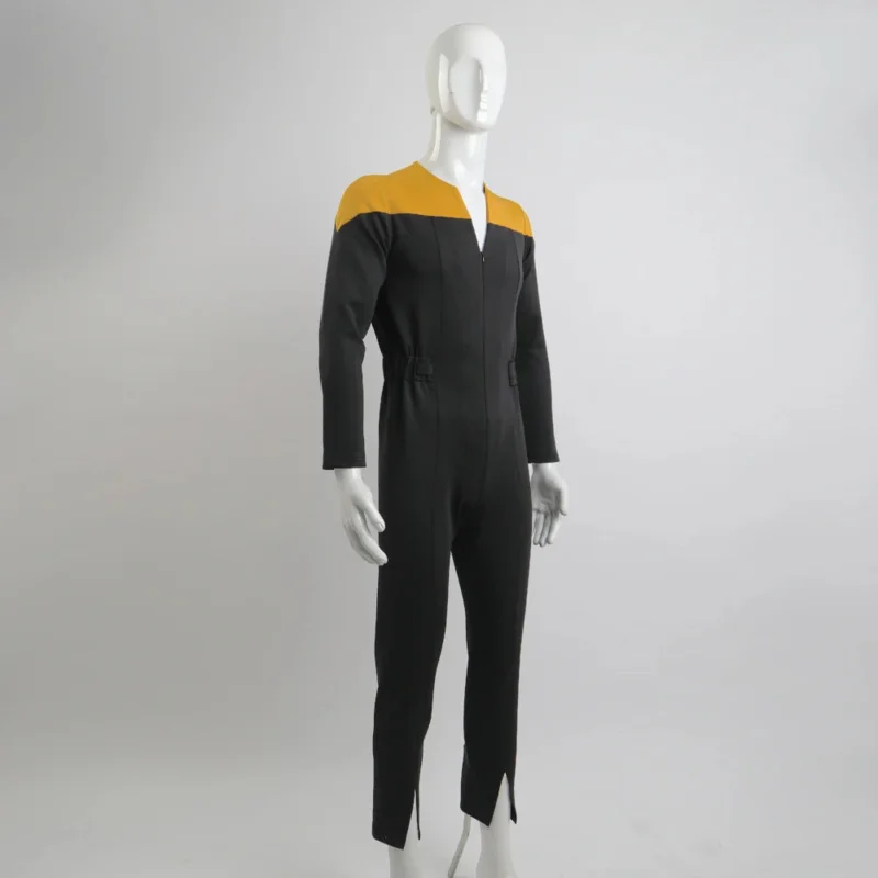 Deep Space Nine Commander Sisko Duty Uniform Jumpsuit Yellow Cosplay Costumes Halloween Party Prop