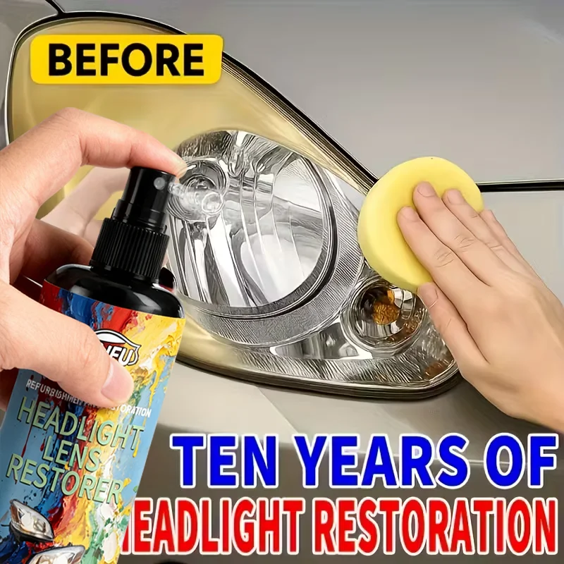 Headlight Restoration Kit - All-in-One Scratch & Oxidation Remover, UV Resistant Clear Coat Polish, Chemical-Based Formula with