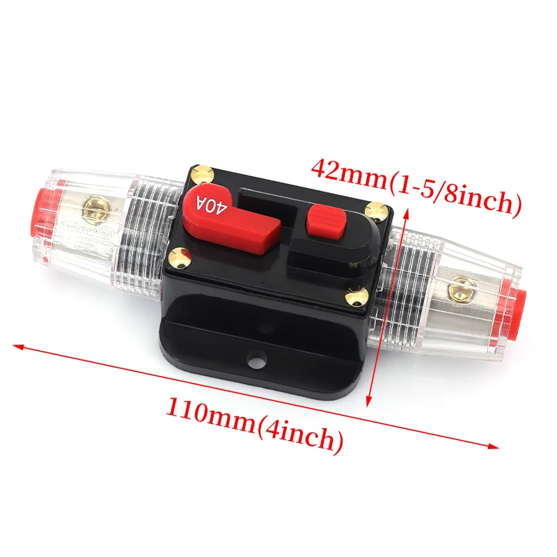 1/5/10Pcs 100A 80A 60A 50A 30A 20A Circuit Breaker 12V 24V 48V DC Resettable Fuse Solar PV Connector