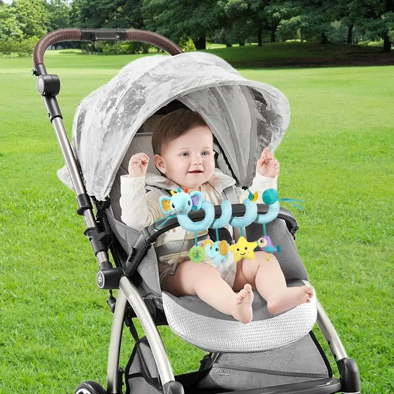 

Car Seat Toys Car Seat Activity Toy With Built-in Bell Colorful Sensory Plush Stroller Ornament For Bassinet Nursery Bedroom