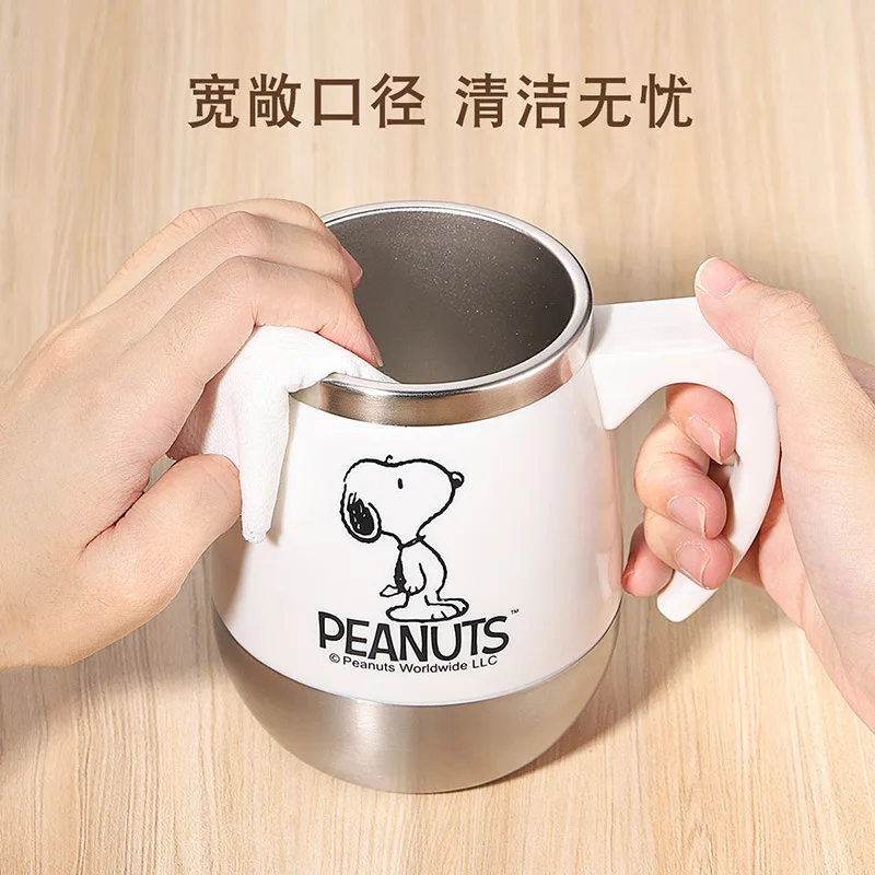 Snoopy Big Belly Office Cup Couple Mug 304. Чашка для кави з нержавіючої сталі. Домашня чашка для воды в общежитии с крышкой.