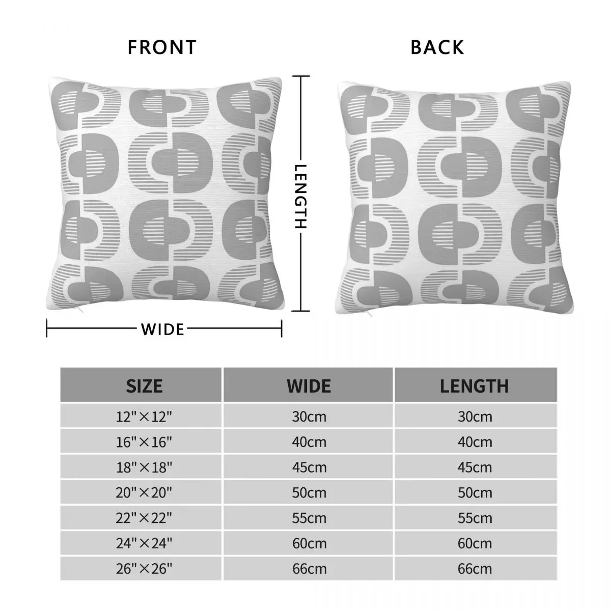 Retro Mid Century Modern Gray Square Pillowcase Polyester Linen Velvet Creative Decorative Throw Pillow Room Cushion Cover 18