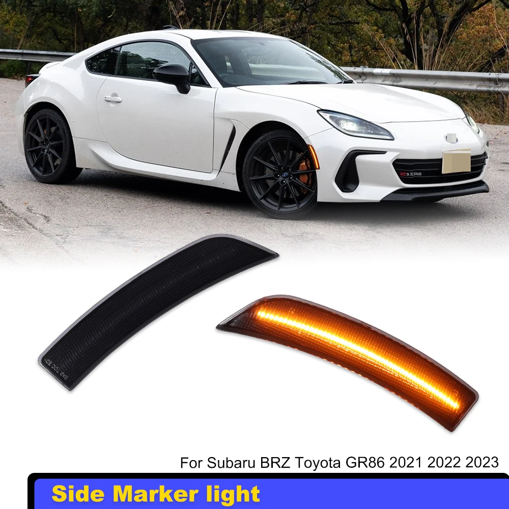 

For Subaru BRZ Toyota GR86 2021 2022 2023 LED Side Marker Light Indicator Repeater Lamp Turn Signal Flashing Indicator Blinker