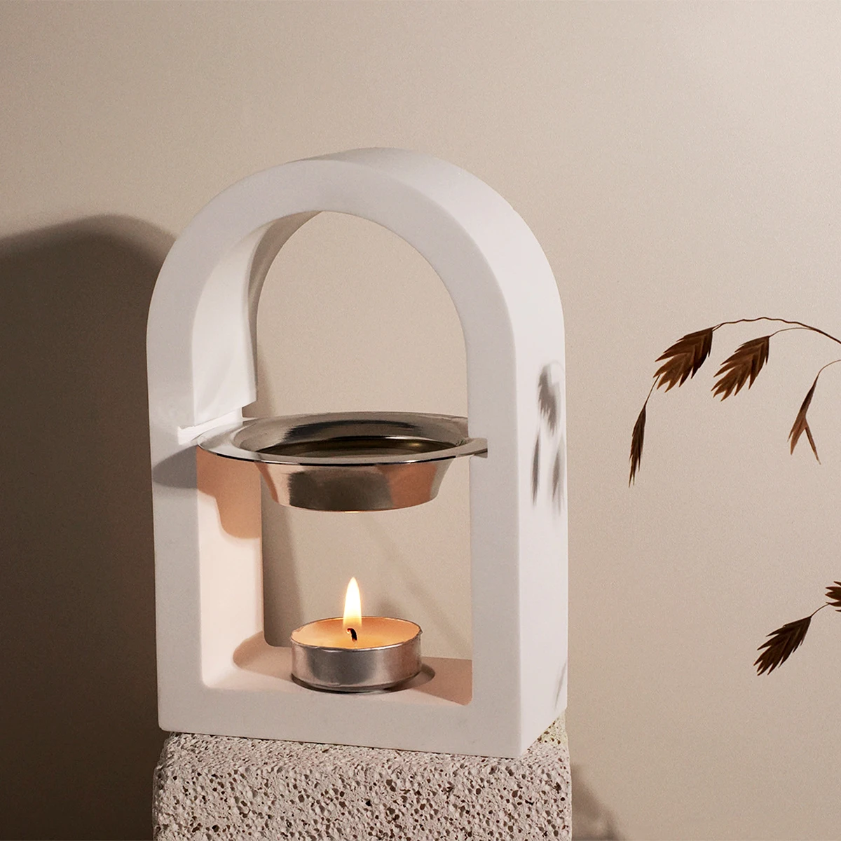 DIY Essential Oil Diffusion Candle Holder Silicone Mold Concrete Cement Aromatherapy Diffusion Furnace Mould Modern Home Decor