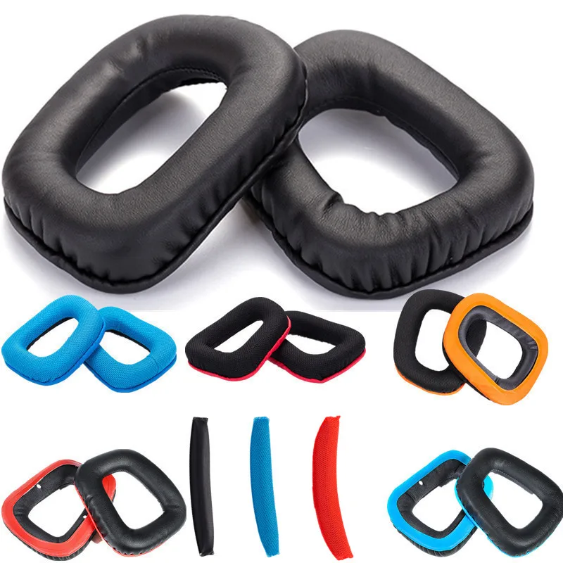 Sostituzione 1 paio di cuscinetti auricolari o fascia per Logitech G930 G430 G231 G431 G331 cuffie auricolari auricolare cuscino in schiuma