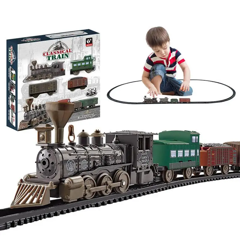 

Electric Classical Train Set Battery Operated Play Train Toys Battery Powered Electric Railway Play Set Puzzle Toys For Kids