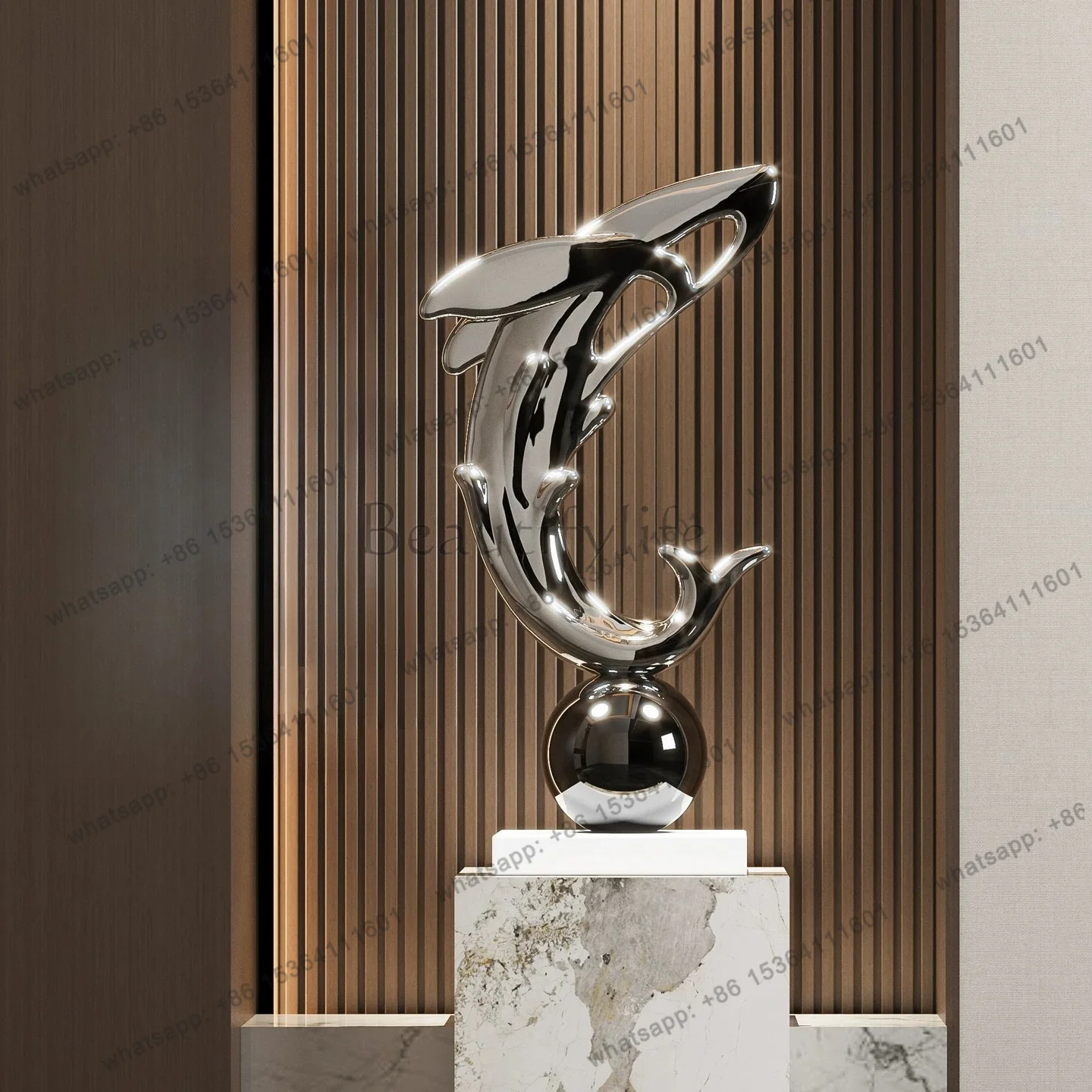 PG Italian original wave leap sculpture modern light luxury living room entrance decoration floor ornament