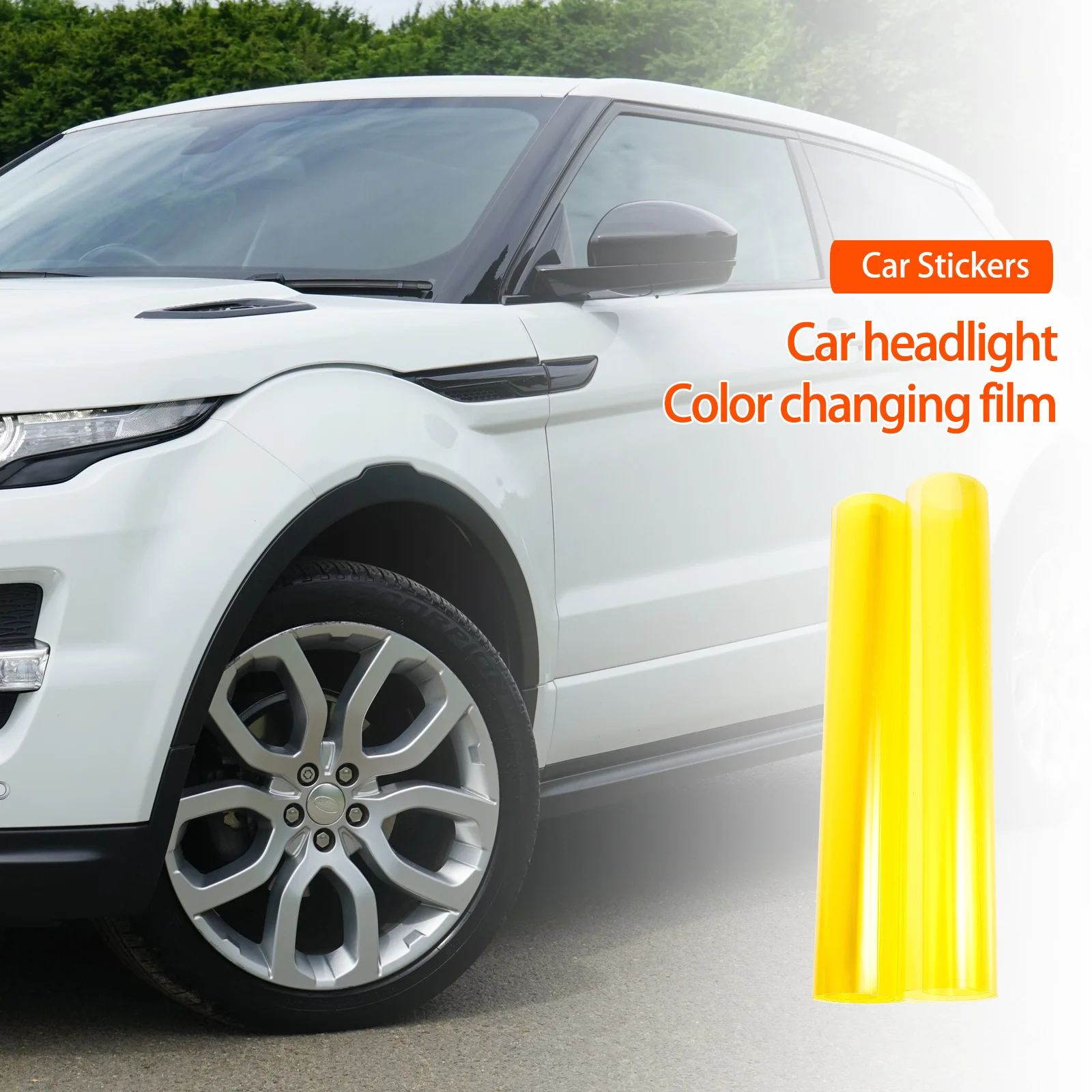 

30*120Cm Yellow Headlight Tint Film Waterproof Uv Protection Self Adhesive Stretchable Vinyl Decal For Fog Lights