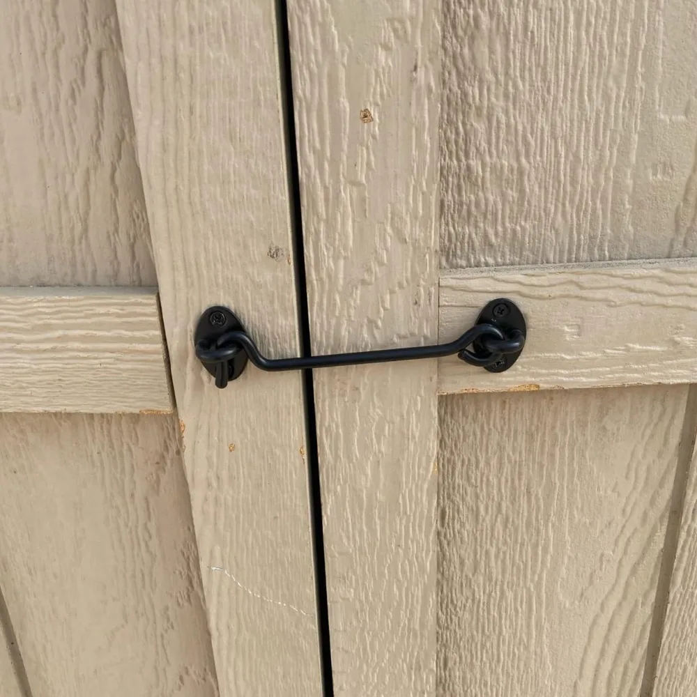 Hook Latch with Screws Rust-Resistant Metal Gate Latch Privacy Hooks 4 Pack Barn Door Latch Door Lock Hardware Sliding Lock Eye