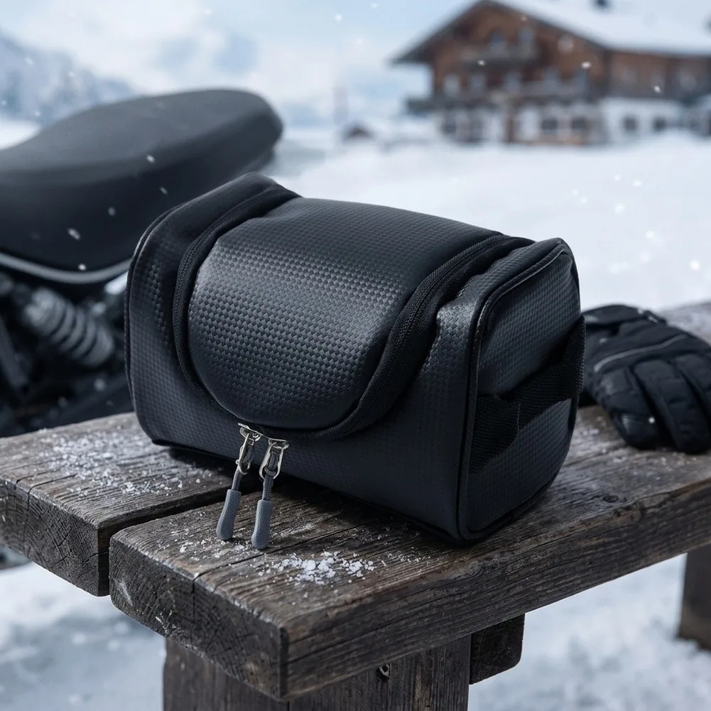 Lightweight Ski Carry Case with Structured Hard Shell and Flexible Fabric Exterior for Ski Resort and Trailside Use