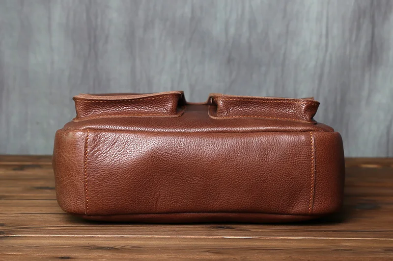NZPJ Neue Retro Leder herren Handtasche Top Schicht Rindsleder Vertikale Einzigen Schulter Umhängetasche Briefträger Aktentasche Computer Tasche – Detail 10