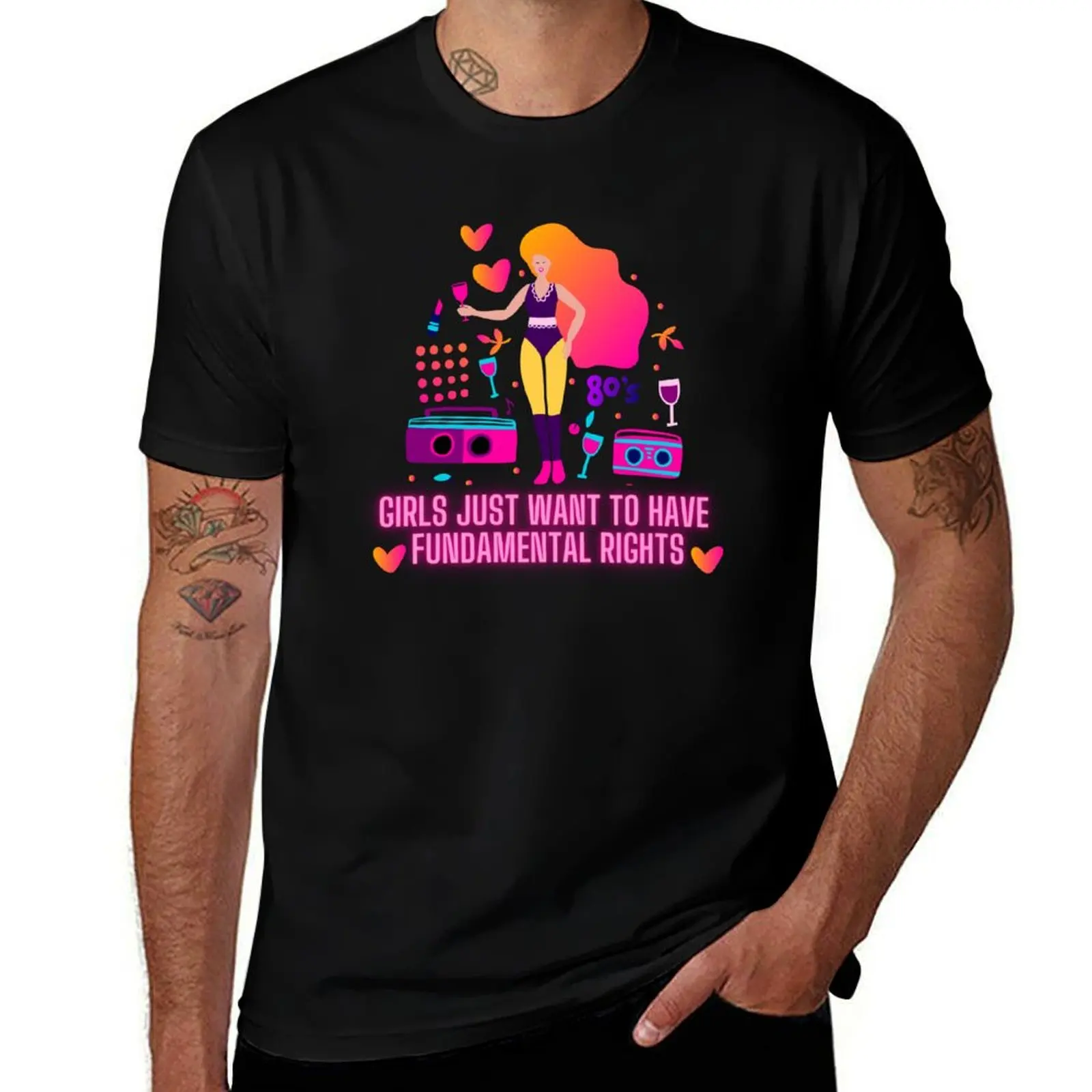 Girls just want to have fun, fundamental rights! T-Shirt Worker Basic Short Sleeve Tee T-Shirt