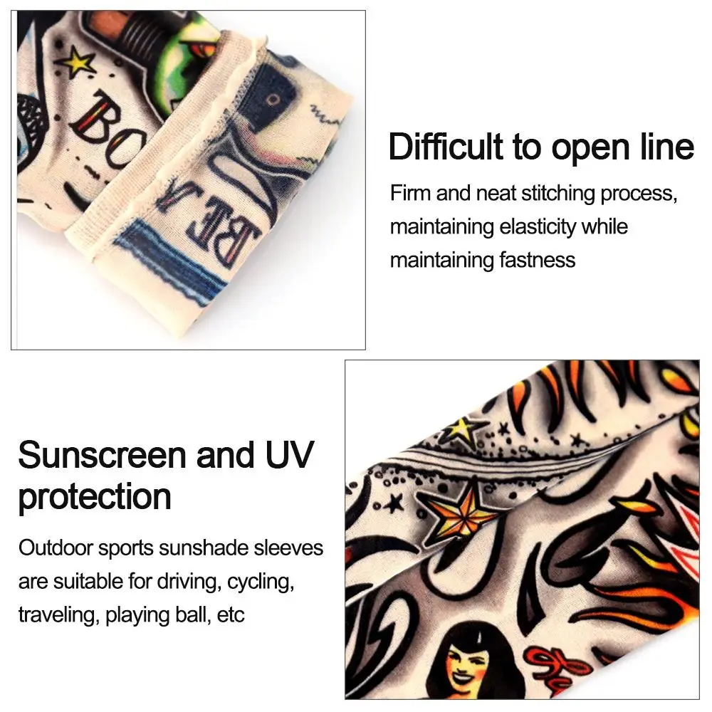 Running Warmer Basketball UV Protection Summer Cooling Arm Cover Tattoo Arm Sleeves Flower Arm Sleeves Sun Protection
